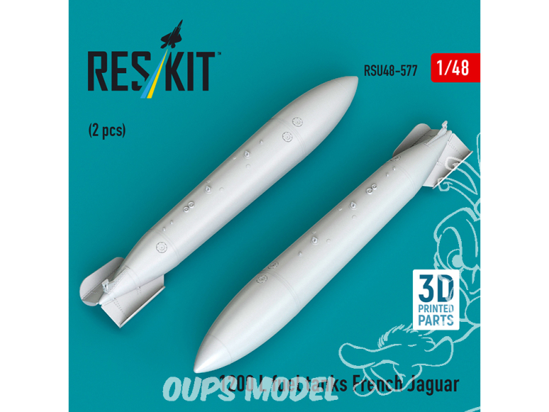 ResKit kit d'amelioration Avion RSU48-0577 Réservoirs de carburant de 1200 L pour Jaguar français 2 piéces 1/48