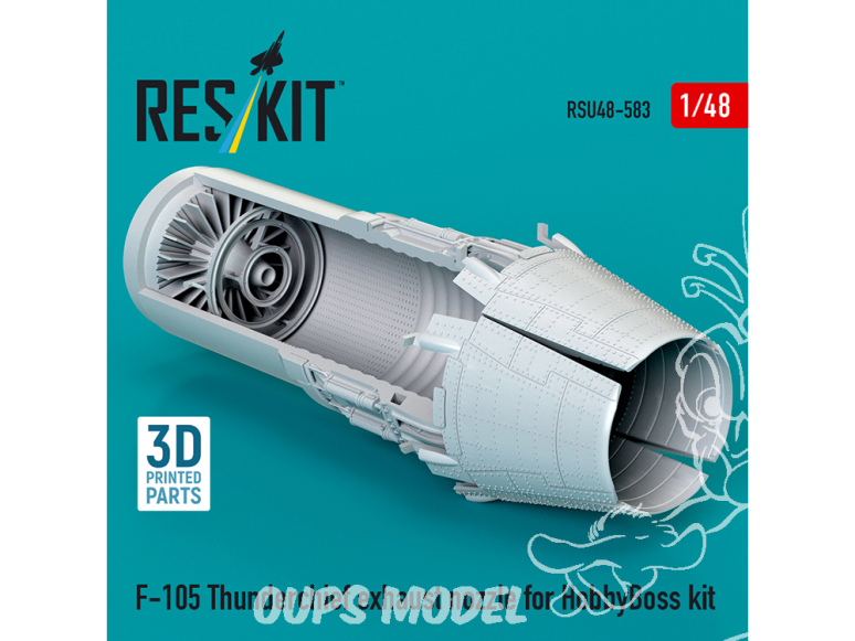 ResKit kit d'amelioration avion RSU48-0583 Buse d'échappement du F-105 Thunderchief pour kit HobbyBoss imprimé en 3D 1/48