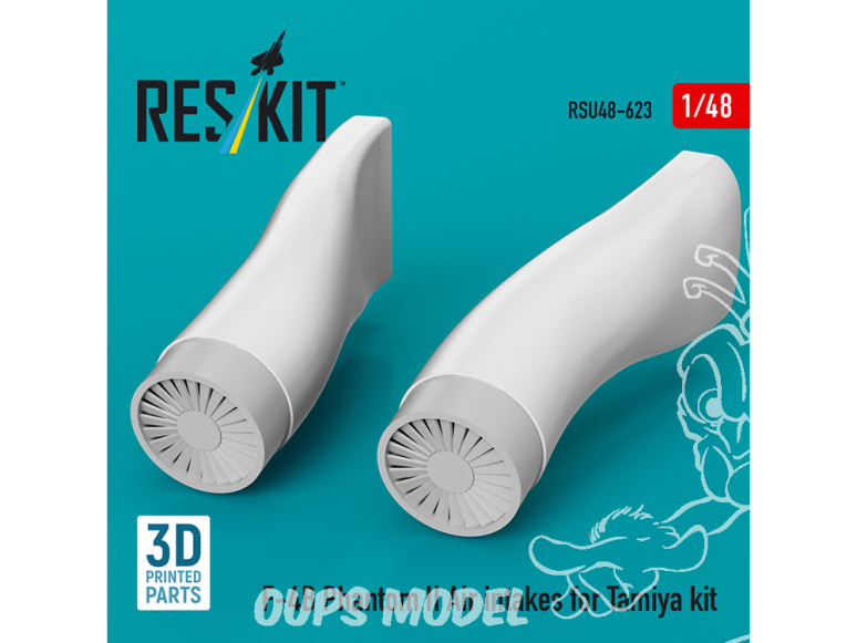 ResKit kit d'amelioration avion RSU48-0623 Prises d'air pour maquette Tamiya du F-4B Phantom II imprimé en 3D 1/48