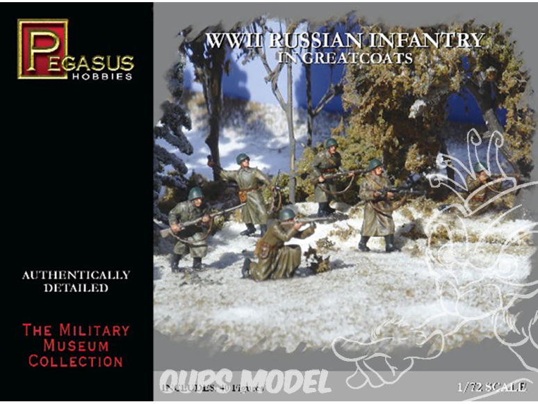 PEGASUS maquette militaire 7271 Infanterie Russe en manteaux gris WWII 1/72