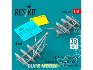ResKit kit d'amelioration Hélico RSU48-0549 Cadre pour arme de coté Mi-8 avec BD3-57KrV Early Trumpeter URSS/Ukraine 2 p 1/48