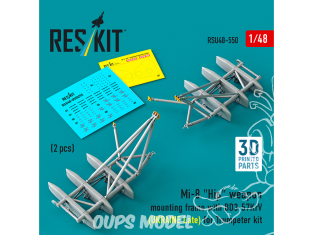 ResKit kit d'amelioration Hélico RSU48-0550 Cadre pour arme de coté Mi-8 avec BD3-57KrV Late Trumpeter Ukraine 2 p 1/48