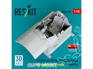 ResKit kit d'amelioration avion RSU48-0586 Cockpit P-47D-26-28 Thunderbolt, édition de base avec décalco 3D kit MiniArt 1/48