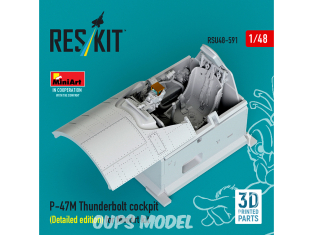 ResKit kit d'amelioration avion RSU48-0591 Cockpit P-47M Thunderbolt, Édition détaillée kit MiniArt 1/48