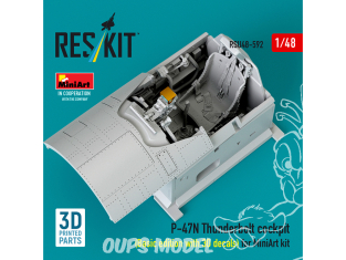 ResKit kit d'amelioration avion RSU48-0592 Cockpit P-47N Thunderbolt, édition de base avec décalco 3D kit MiniArt 1/48