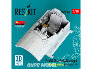 ResKit kit d'amelioration avion RSU48-0593 Cockpit P-47N Thunderbolt, Édition détaillée kit MiniArt 1/48