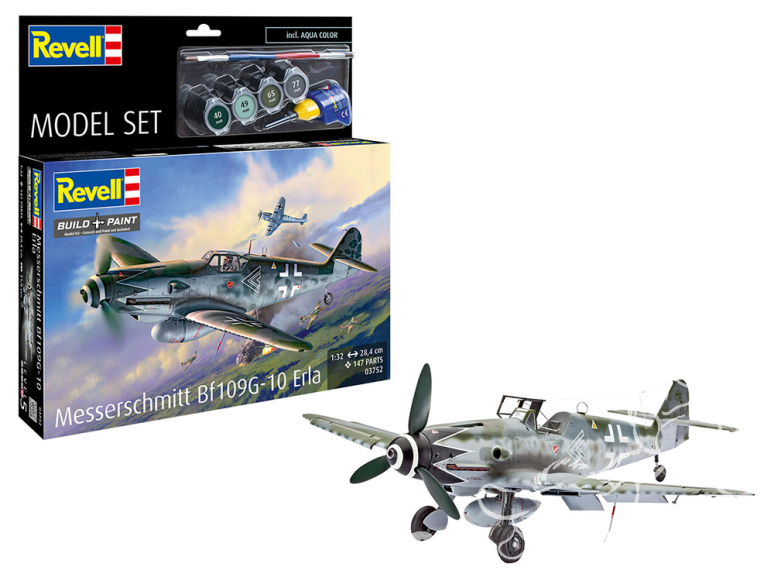revell maquette avion 63752 Model Set Messerschmitt Bf109G-10 Erla vec peinture et accessoires de base 1/32