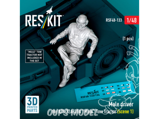 ResKit Figurine RSF48-0133 Conducteur masculin pour tracteur de remorquage A/S-32A-31A Mule scène 1 1 pièce 1/48