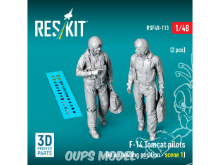 ResKit Figurine RSF48-0113 Pilotes de F-14 Tomcat en position debout, scène 1 2p imprimées en 3D 1/48