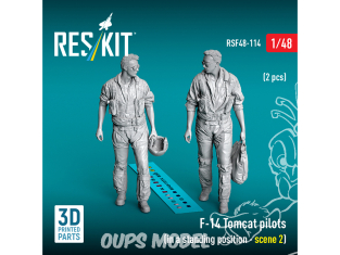 ResKit Figurine RSF48-0114 Pilotes de F-14 Tomcat en position debout, scène 2 2p imprimées en 3D 1/48