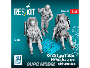 ResKit Figurine RSF48-0079 Pilotes de CH-53E et MH-53E dans leurs sièges 3 pièces impression 3D 1/48