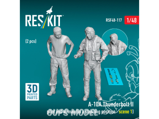 ResKit Figurine RSF48-0117 A-10A Thunderbolt II pilote et aviateur position debout, scène 1 2 p 1/48