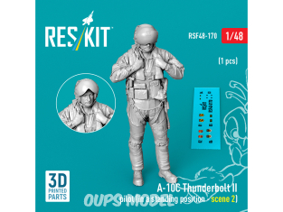 ResKit Figurine RSF48-0170 A-10A Thunderbolt II pilote position debout, scène 2 1p 1/48