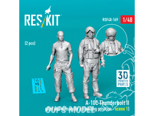 ResKit Figurine RSF48-0169 A-10A Thunderbolt II pilote et aviateur position debout, scène 2 2 p 1/48