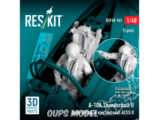 ResKit Figurine RSF48-0163 Pilote d'A-10A Thunderbolt II assis dans le siège éjectable ACES II Impression 3D 1/48