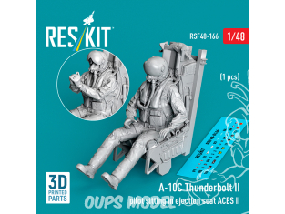ResKit Figurine RSF48-0166 Pilote d'A-10C Thunderbolt II assis dans le siège éjectable ACES II Impression 3D 1/48