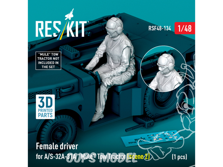 ResKit Figurine RSF48-0134 Conductrice pour tracteur de remorquage A/S-32A-31A Mule 1 pièce 1/48