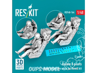 ResKit Figurine RSF48-0164 Pilotes de Rafale B assis dans des sièges éjectables pour kit Revell 2 pièces imprimées en 3D 1/48