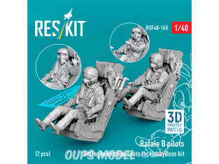 ResKit Figurine RSF48-0165 Pilotes de Rafale B assis dans des sièges éjectables pour kit HobbyBoss 2 pièces imprimées en 3D 1/48