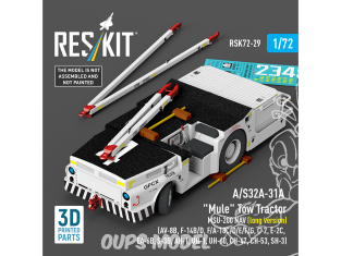 ResKit kit RSK72-0029 Kit imprimée en 3D du tracteur de remorquage Mule A/S32A-31A MSU-200 NAV version longue 1/72