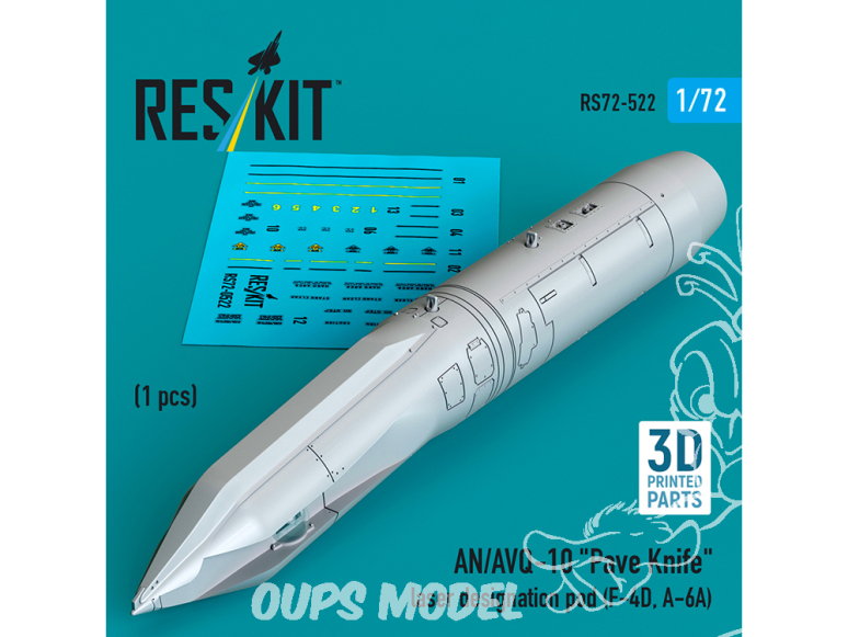 ResKit kit RS72-0522 Nacelle de désignation laser AN/AVQ-10 Pave Knife 1/72