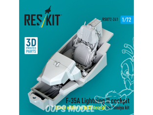 ResKit RSU72-0241 Cockpit du F-35A Lightning II, édition de base avec décalcomanies 3D pour kit Tamiya impression 3D 1/72
