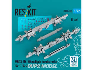 ResKit kit RS72-0556 Râteliers à bombes multiples MBD3-U6-68 2p imprimé 3D 1/72