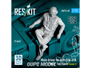ResKit Figurine RSF72-0085 Conducteur pour tracteur de remorquage A/S-32A-31A Mule 1 pièce 1/72