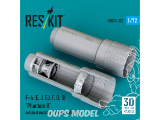 ResKit amelioration RSU72-0223 Buses d'échappement F-4E, J, EJ, F, G, S Phantom II kit Finemolds imprimé en 3D 1/72