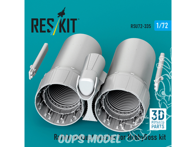 ResKit amelioration RSU72-0335 Tuyères d'échappement Rafale pour kit HobbyBoss imprimées en 3D 1/72
