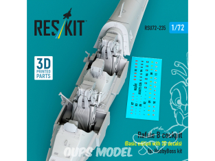 ResKit RSU72-0235 Cockpit du Rafale B édition de base avec décalcomanies 3D pour HobbyBoss impression 3D 1/72