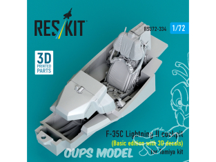 ResKit RSU72-0334 Cockpit du F-35C Lightning II, édition de base avec décalcomanies 3D pour kit Tamiya impression 3D 1/72
