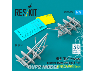 ResKit kit d'amelioration Hélico RSU72-0274 Cadre pour arme de coté Mi-8 avec BD3-57KrV Early HobbyBoss URSS/Ukraine 2p 1/72