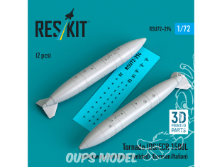 ResKit RSU72-0294 Réservoirs de carburant sous les ailes Tornado IDS/ECR 1500L soudés germano-italien 2pièce imprimée en 3D 1/72