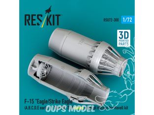ResKit amelioration RSU72-0300 Tuyères échappement fermée kit Revell F‑15E-A,B,C,D,E early et J F100-PW-220 imp 3D 1/72