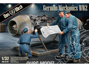 DAS WERK Figurine DW32101 Mécaniciens allemande WWII avec dessins techniques 1/32