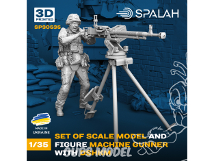 Spalah kit figurine SP30535 Mitrailleur avec mitrailleuse DShKM 1/35