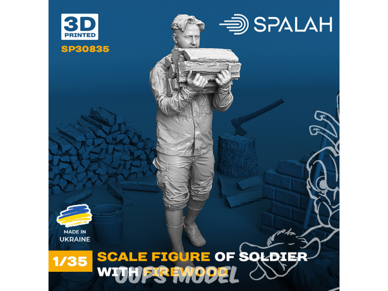 Spalah kit figurine SP30835 Soldat avec du bois de chauffage 1/35