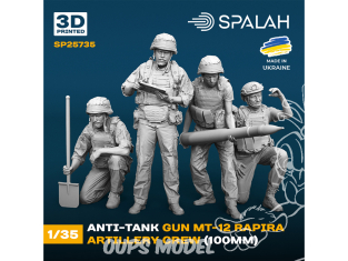 Spalah kit figurine SP25735 Équipe d'artillerie du canon antichar MT-12 Rapira 1/35