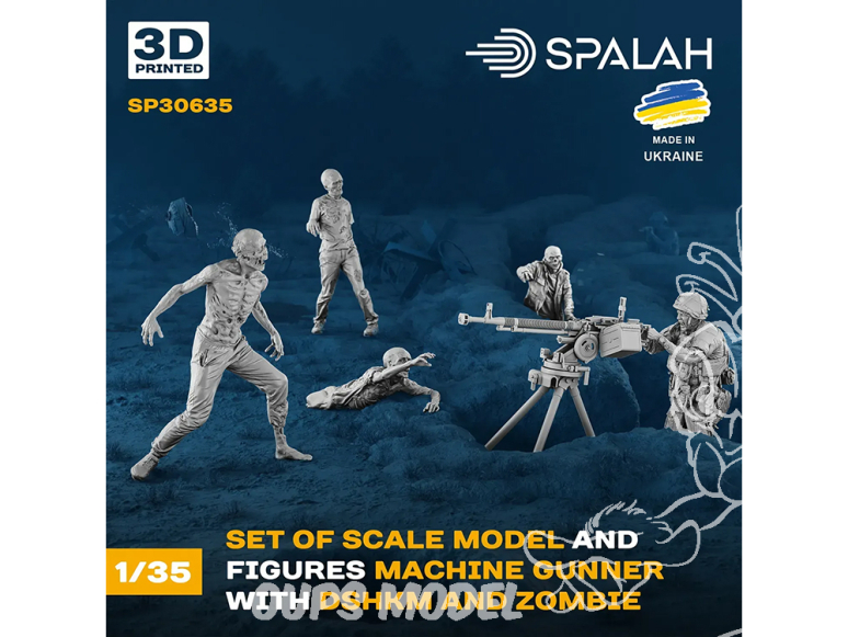 Spalah kit figurine SP30635 Mitrailleur avec DShKM et zombies 1/35