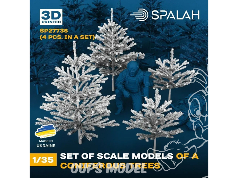 Spalah kit figurine SP27735 Arbres conifères 4 piéces 1/35