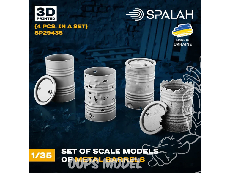 Spalah kit figurine SP29435 Barils métalliques 4 piéces 1/35