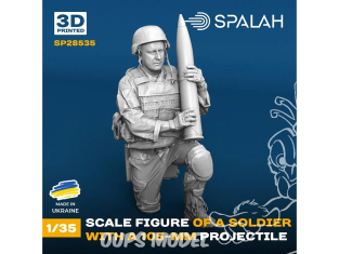 Spalah kit figurine SP28535 Soldat avec un projectile de 105 mm 1/35
