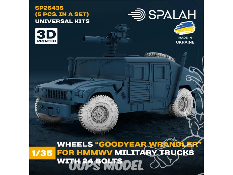 Spalah SP26435 Roues GOODYEAR WRANGLER pour camions militaires HMMWV avec 24 boulons 5P 1/35