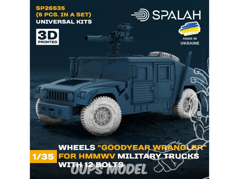 Spalah SP26535 Roues GOODYEAR WRANGLER pour camions militaires HMMWV avec 124 boulons 5P 1/35