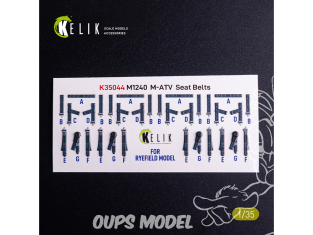 Kelik Decals 3D K35044 Intérieurs pour ceintures de sécurité M-ATV M1240A kit RFM 1/35
