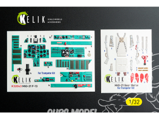 Kelik Decals 3D K32043 MiG-21 F-13 décalcomanies 3D intérieures pour maquette Trumpeter 1/32