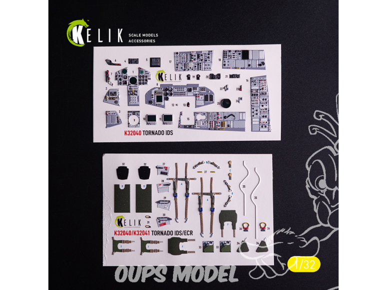 Kelik Decals 3D K32040 Tornado IDS décalcomanies 3D intérieures pour kit Italeri 1/32