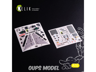 Kelik Decals 3D K32038 GR.MK7 Harrier décalcomanies 3D intérieures pour maquette Trumpeter 1/32