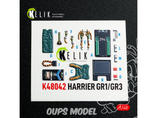 Kelik K48042 Décalcomanies 3D intérieures pour kit Kinetic Harrier GR1/GR3 1/48